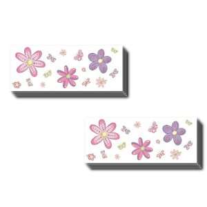  Instant Murals 8 Sheets Butterfly and Flower Wall Transfers Baby