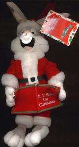 Bugs Bunny singing Santa bean bag toy plush cloth doll Looney Tunes 