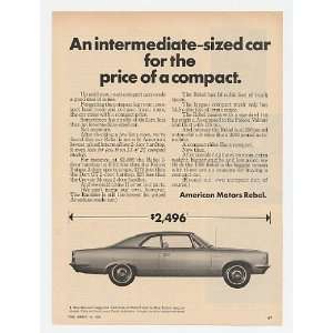  1969 AMC American Motors Rebel Intermediate Sized Print Ad 