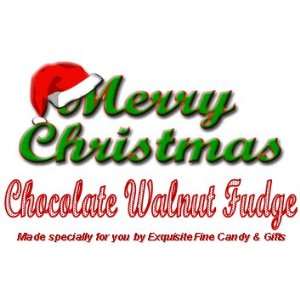 Custom Labeled Gift Merry Christmas Hat Chocolate Walnut Fudge 