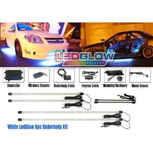    6pc White Wireless Led Underbody & Interior Kit Automotive