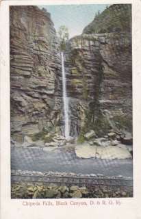 Chipeta Falls Black Canyon D&RG Ry old Postcard  