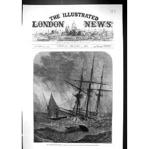  1873 Disaster English Channel Cutters Boat Taking 
