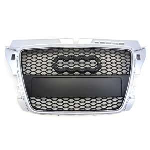 08 11 Audi A3 (8P, post facelift) Mesh RS Style Front Grille w/ Silver 