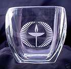 UNITARIAN UNIVERSALIST SAND ETCHED GLASS CANDLE CHALICE