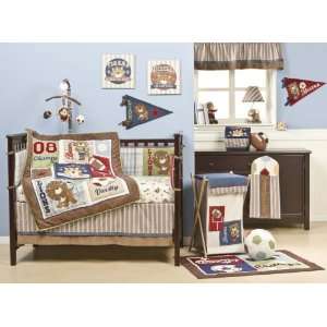   Kids Line Four Piece Crib Bedding Set, Animal All Stars: Baby