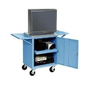   Of 2 Blue Side Shelves For Security Audio Visual Cart
