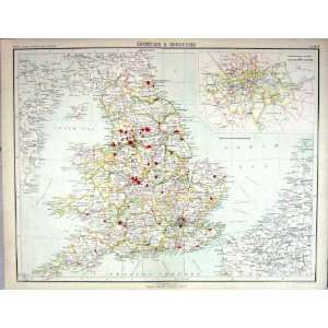   Map England 1891 Counties Boroughs Plan London