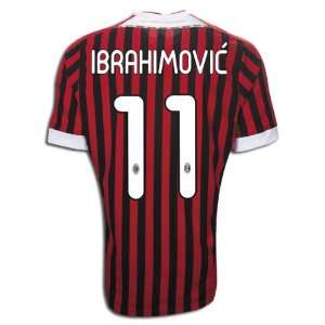  adidas #11 Ibrahimovic AC Milan Home 2011 12 Soccer Jersey 
