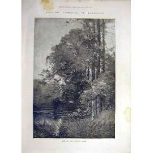    1887 Lake Longleat English Homes Montbard Old Print