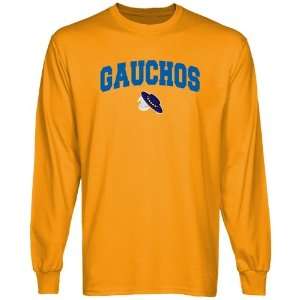  NCAA UC Santa Barbara Gauchos Gold Logo Arch Long Sleeve T 