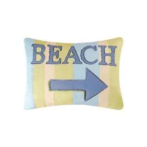  Embroidered Throw Pillow  Beach   12x16 Home & Kitchen