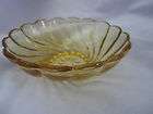 ANTIQUE AMBER COLORED SAUCE DISH BOWL RUFFLED SCALLOPE BOWL PLATE
