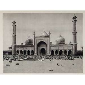  1928 Prayer Time Jama Masjid Mosque Old Delhi India 