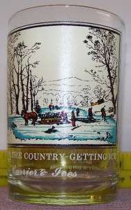 1981 Arbys Collector Glass Currier & Ives Getting Ice  