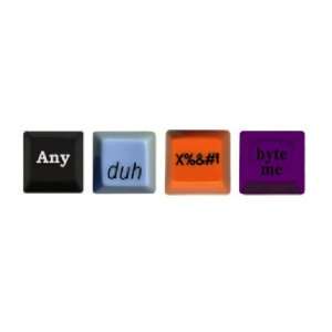 Novelty Computer Keys (4 pack)  Byte Me Button, Any Button, Duh Button 