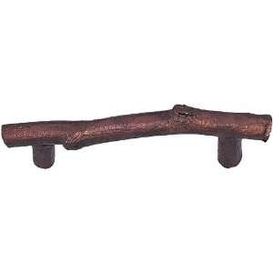   86062FB Flat Black Twig Sandcast Bronze 3 1/2 Twig Cabinet Pull 86062