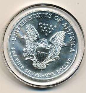 1999 American Eagle Silver Dollar   Painted   .999 Fine   One Troy 