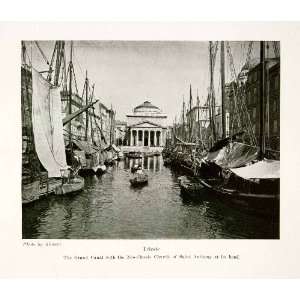  1928 Print Trieste Italy Grand Canal Ships Neo Classical 