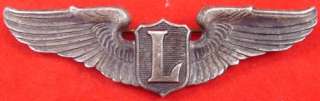 Authentic WWII US ARMY AIR CORPS LIAISON PILOT WINGS Conventional Pin 