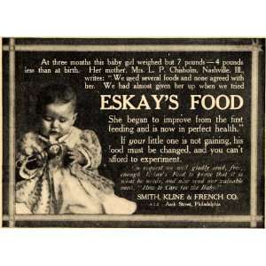   Ad Smith Kline & French Co Eskay Food Infant Baby   Original Print Ad