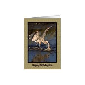  Sons Birthday, Great Blue Heron Fishing Card Toys 