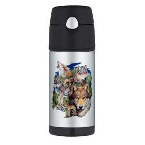  Thermos Travel Water Bottle Wolf Collage: Everything Else