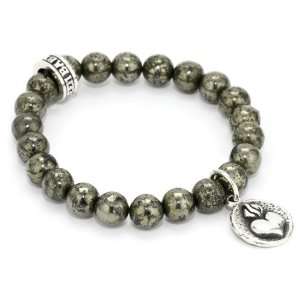    Queen Baby Coin Small Heart with 8mm Pyrite Bracelet Jewelry