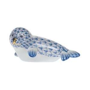  Herend Baby Seal Blue Fishnet