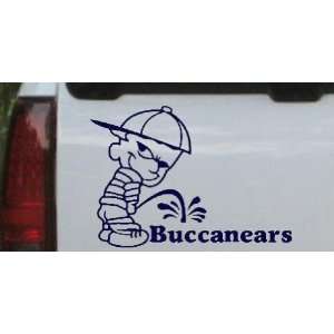 Pee On Buccanears Car Window Wall Laptop Decal Sticker    Navy 16in X 