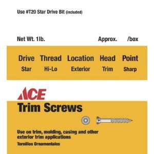  Gilmour ACE TRIM SCREWS Star drive, trim head