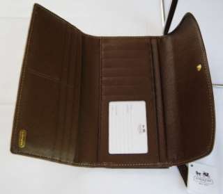   46798 Madison OP Art Lurex Checkbook Wallet Light Khaki Brown  