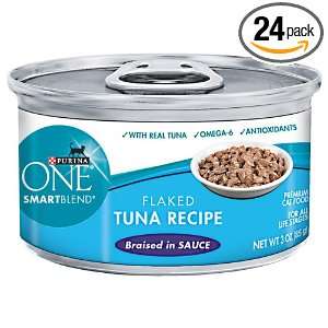 Purina ONE Cat Food Flaked Tuna Recipe Braised in Sauce, 3 Ounce (Pack 