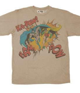 DC Comics Batman & Robin Comic Art Ka Pow! T Shirt, XL  