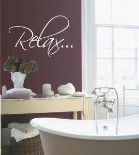 Bath Tub RELAX   Bathroom Wall Quote Decals  
