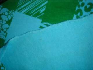 NEW turquoise green fleece plaid fabric 52w blanket  