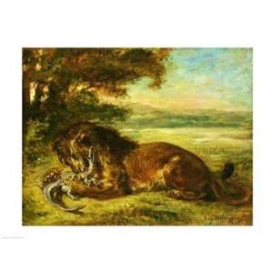  Lion and Alligator, 1863   Poster by Eugene Delacroix 