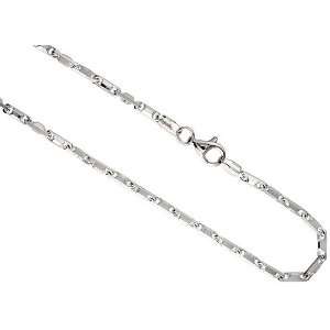  Sterling Silver Italian Baht Necklace Chain 2.5mm (3/32 in 