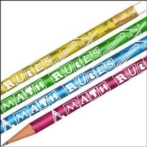  Foil Math Rules Pencils  144 pencils per box Office 