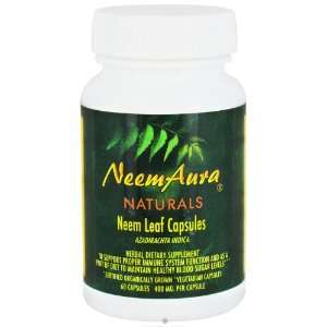 NeemAura Naturals Neem Leaf Capsules 400 mg.   60 Vegetarian Capsules