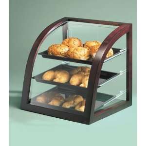   Sloped Dark Wood & Acrylic 3 Tray Bakery Cabinet: Kitchen & Dining