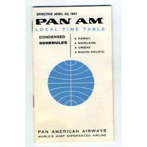  Pan American Local Time Table Hawaii 1967: Everything Else