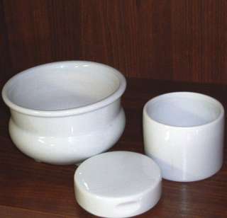 Vintage Three Footed Porcelain Bowl and Jar Set, Japan  