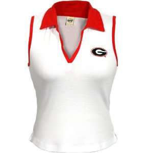    Georgia Bulldogs White Ladies V neck Tank Top: Sports & Outdoors