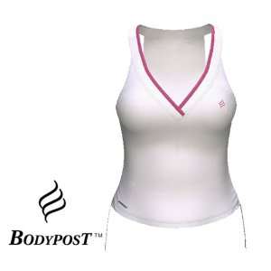   neck Casual Athletic Sleeveless Top, Size: S, Color: White/Punch