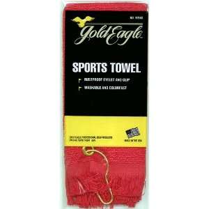 Red Sports Towel by Gold Eagle with Fastening Clip/Eyelet  