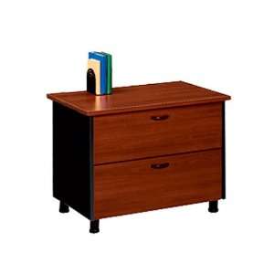   Two Drawer Lateral File Pearwood/Black/Black Handle