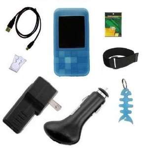 Items Combo Accessories Pack For Creative Zen Mozaic: Blue Silicone 