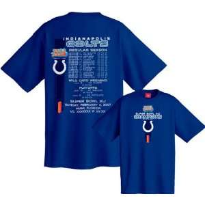 Indianapolis Colts Super Bowl XLI Champions Schedule T Shirt:  