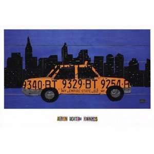  Nyc Taxi Cab 36.00 x 24.00 Poster Print: Home & Kitchen